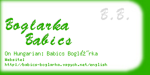 boglarka babics business card